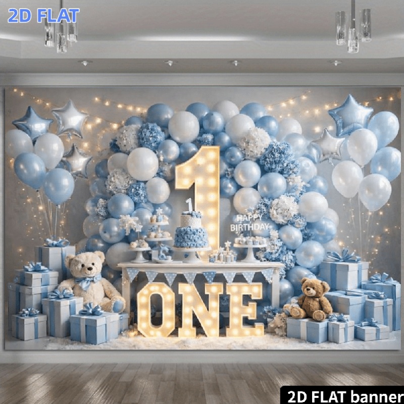 Star Flat Back - Banner plano 2D, 1 balão em