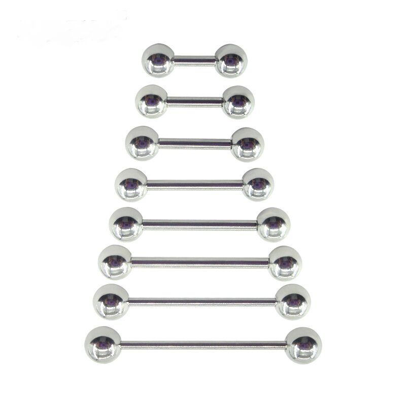 Tongue Barbell Straight - Long Straight Industrial Barbell Ring, aço