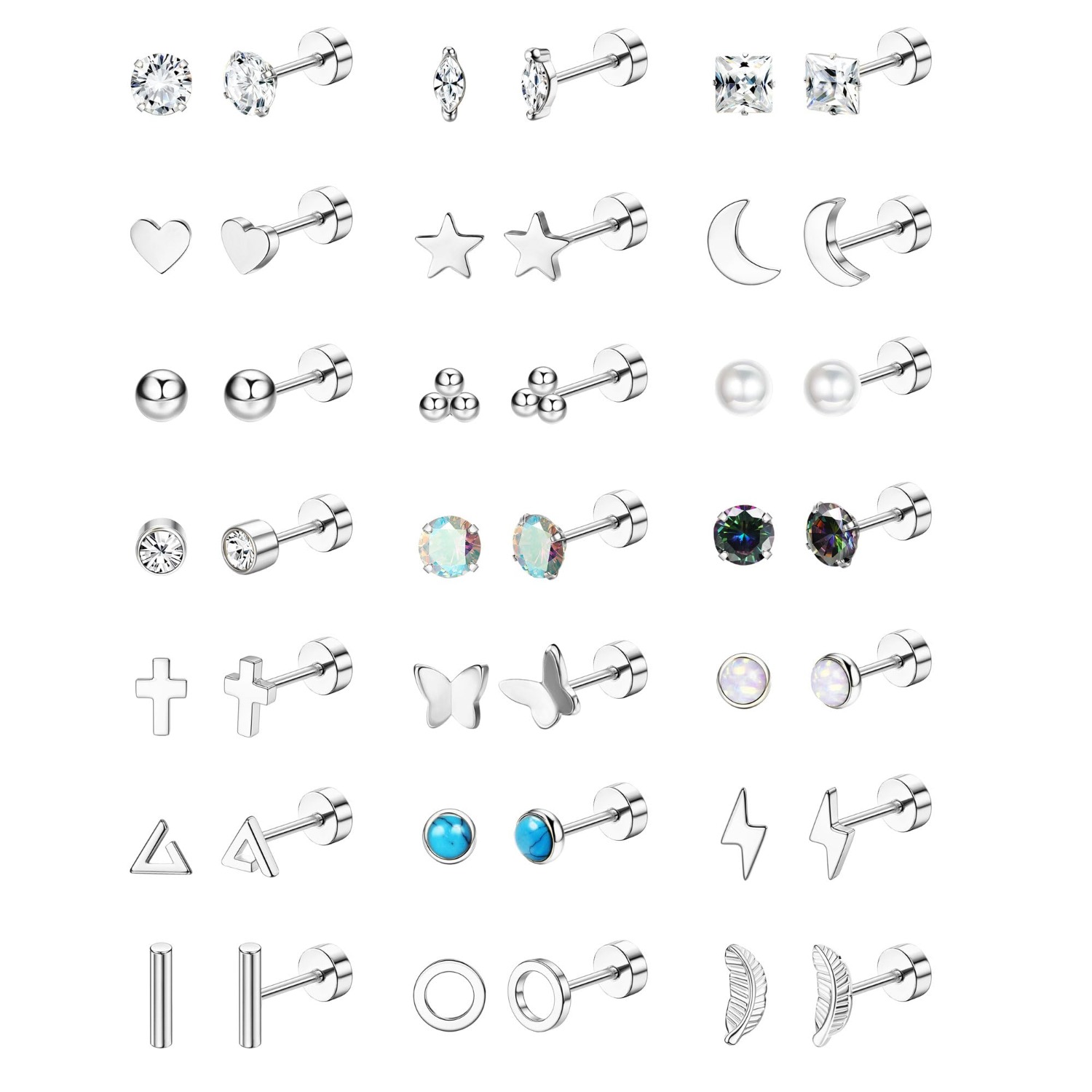 Body Jewelry Surgical Steel - Florideco 1 par de brincos hipoalergênicos
