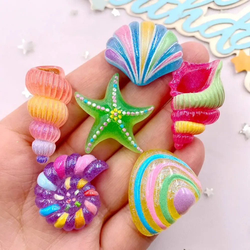 Star Flat Back - 6 Peças de Resina Kawaii com
