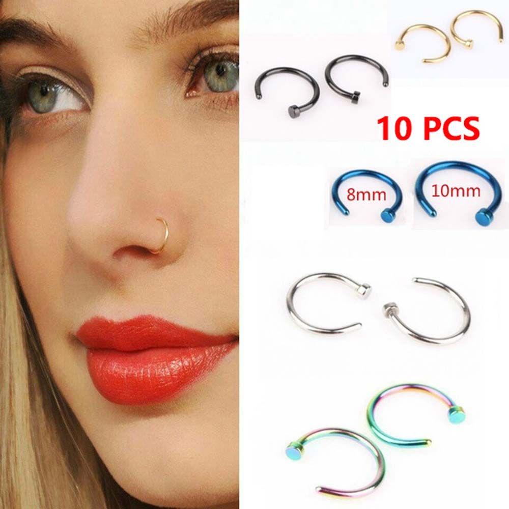 Body Jewelry Earrings - 10 peças de brincos finos de