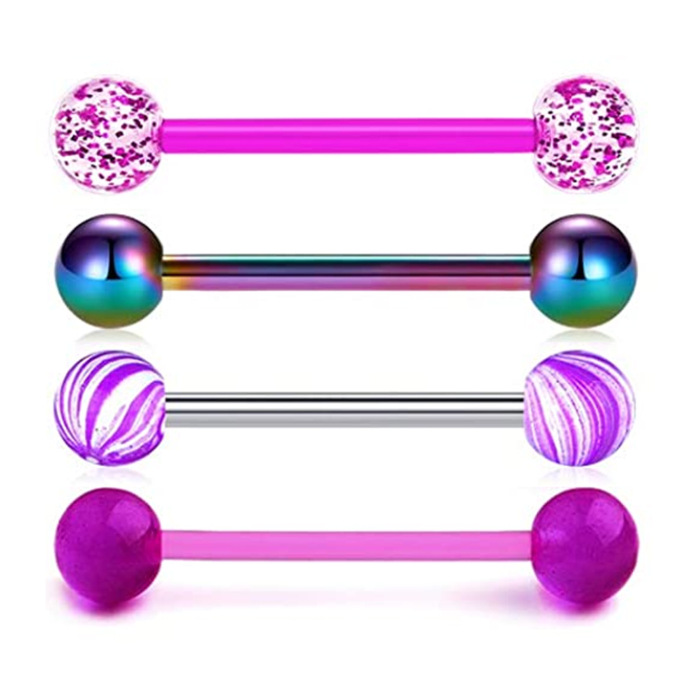 Tongue Barbell Straight - Anéis de língua de mamilo, barra