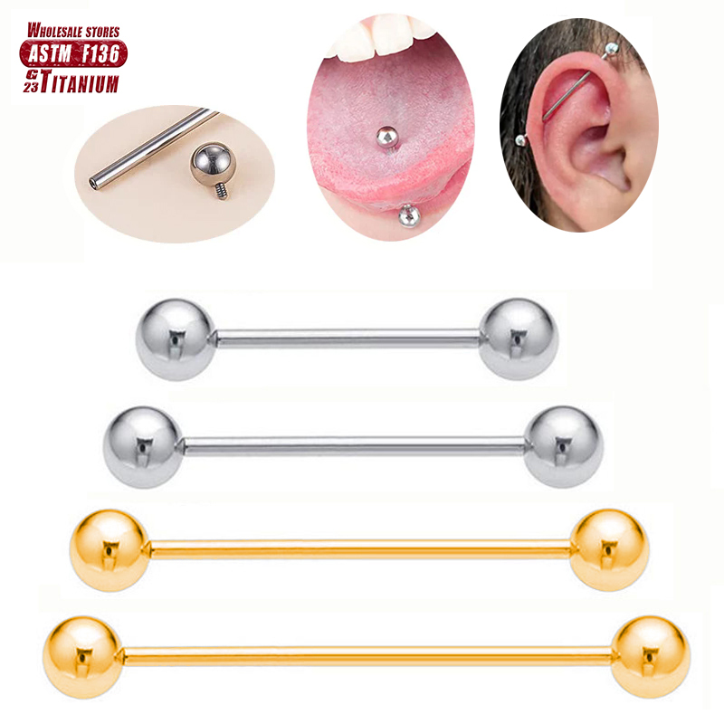 F136 piercing de titânio 14g,  - Tongue Barbell Straight avaliação e preço