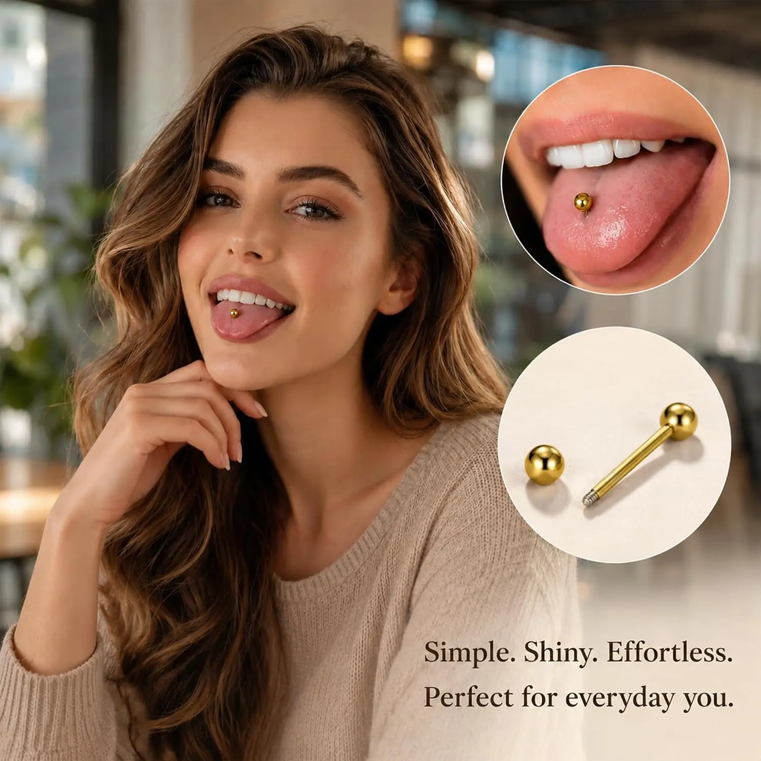 16 peças, barra reta de 14G e  - Tongue Barbell Straight avaliação e preço