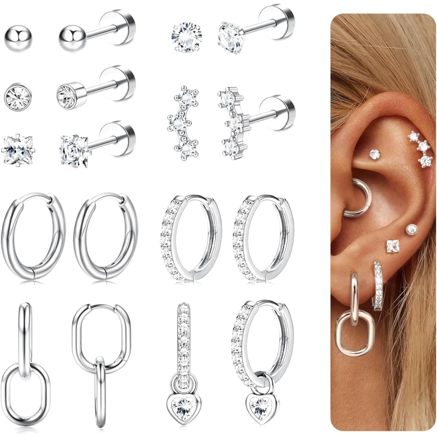 Brincos de Argola Hipoalergêni - Body Jewelry Surgical Steel avaliação e preço