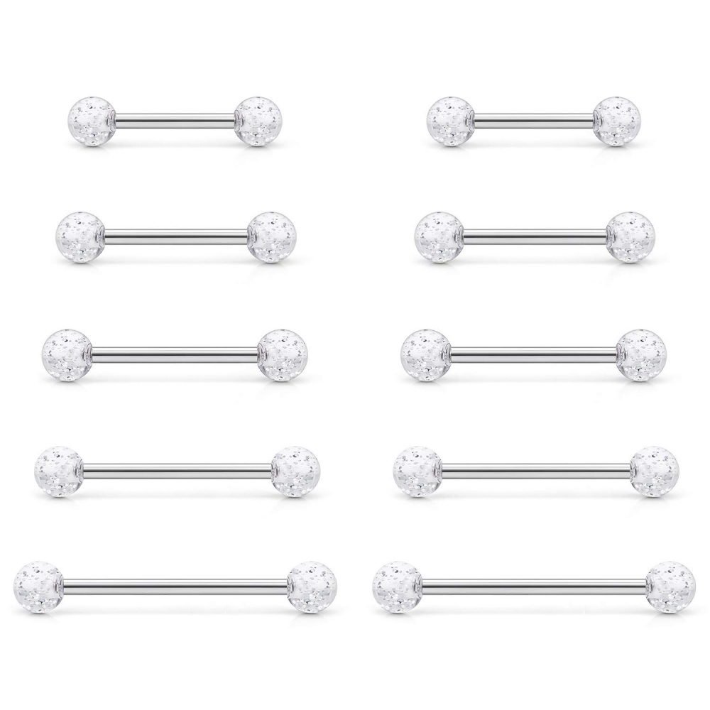 14G aço cirúrgico barra reta - - Tongue Barbell Straight avaliação e preço