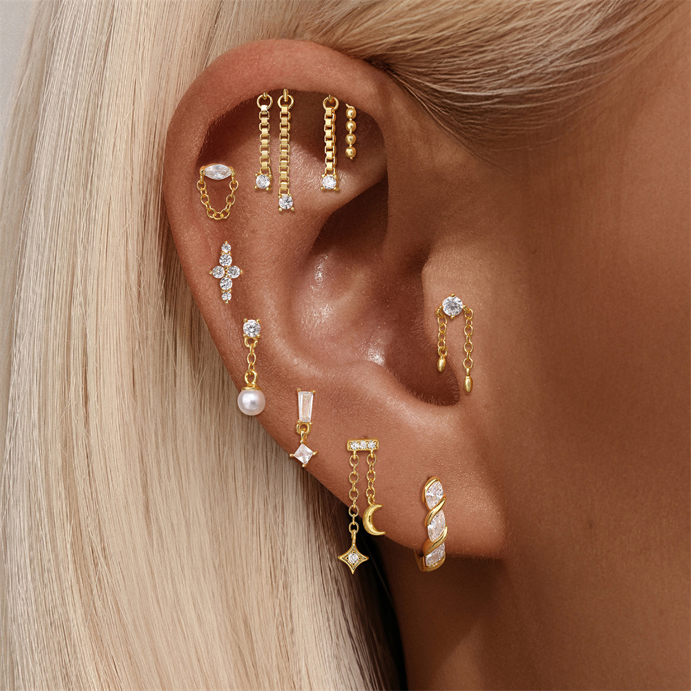 Aide 925 prata esterlina orelh - Body Jewelry Earrings avaliação e preço