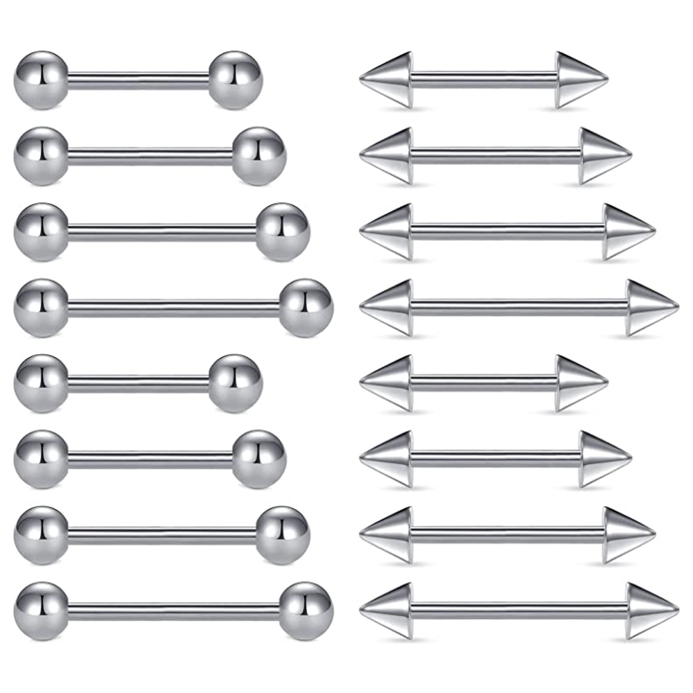 Anéis de mamilo de aço inoxidá - Tongue Barbell Straight avaliação e preço