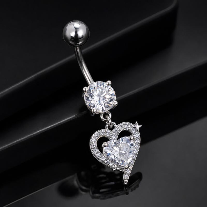 1 peça de piercing de umbigo c - Body Jewelry Surgical Steel avaliação e preço