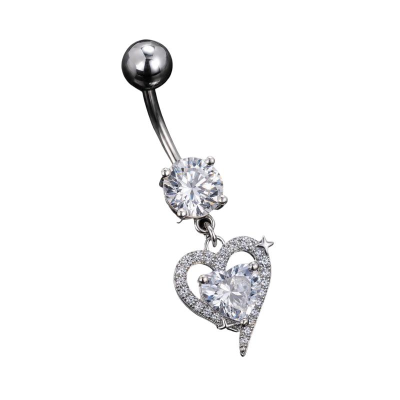 1 peça de piercing de umbigo c - Body Jewelry Surgical Steel avaliação e preço