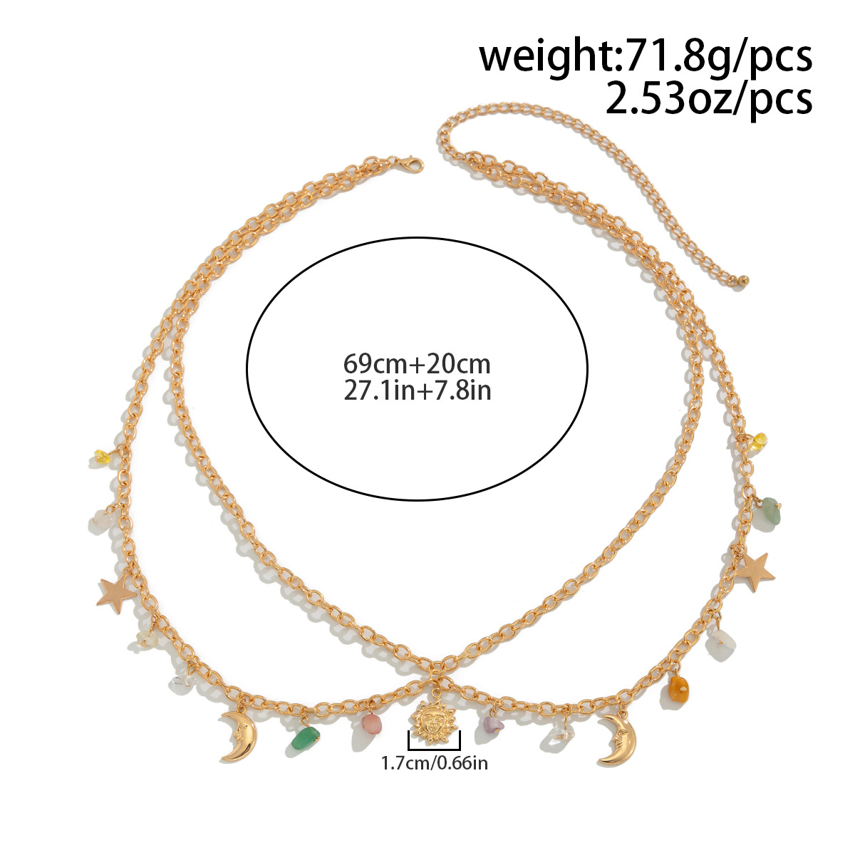 Boho estrela lua sol pingente  - Body Jewelry Gold avaliação e preço