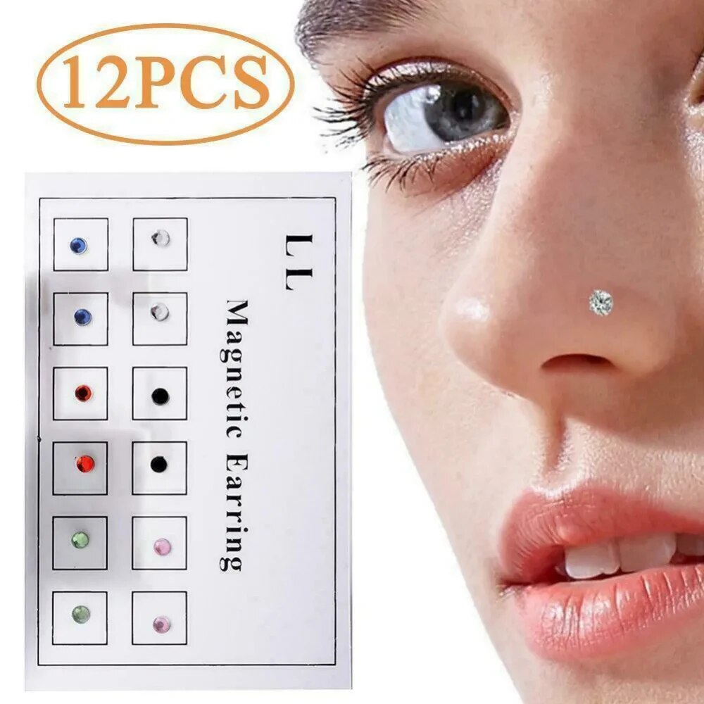 12 pçs/cartão falso tricheiro  - Body Jewelry Earrings avaliação e preço