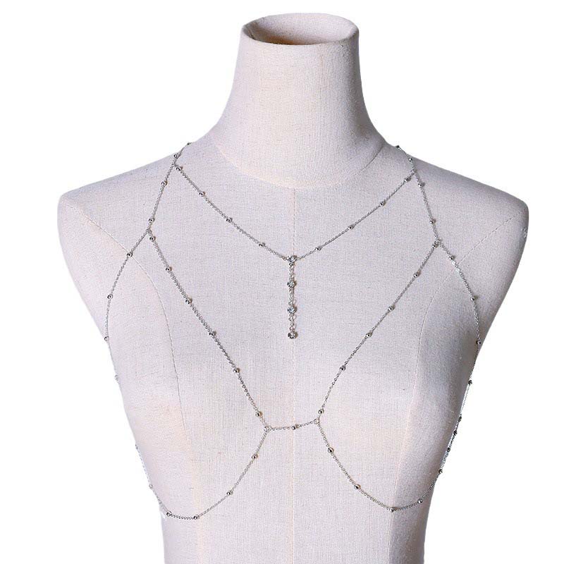 Brilhante zircão borla sexy pr - Body Jewelry Bra avaliação e preço