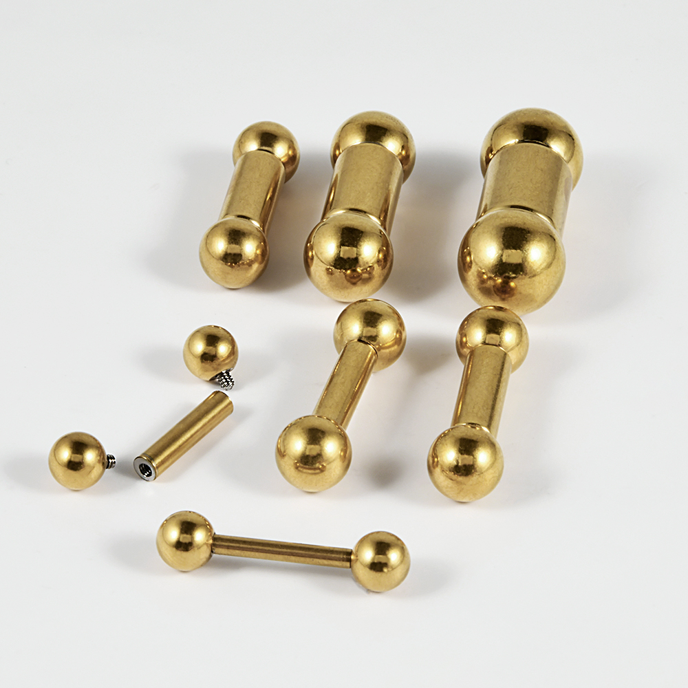 1pc aço cirúrgico prata ouro g - Tongue Barbell Straight avaliação e preço