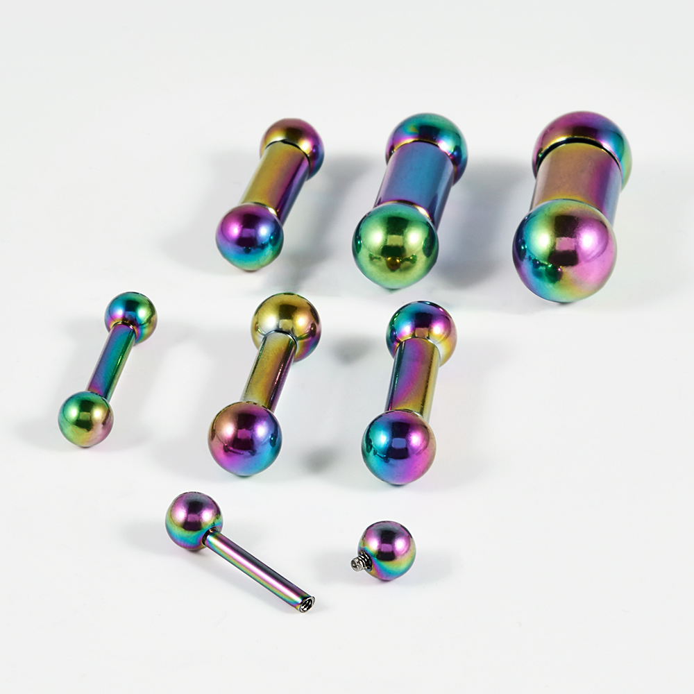 1pc aço cirúrgico prata ouro g - Tongue Barbell Straight avaliação e preço