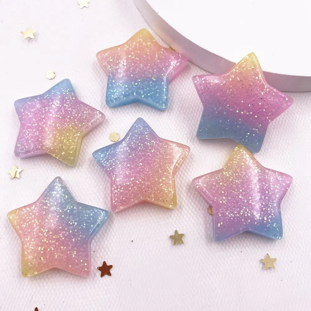 10 pçs glitter kawaii resina c - Star Flat Back avaliação e preço