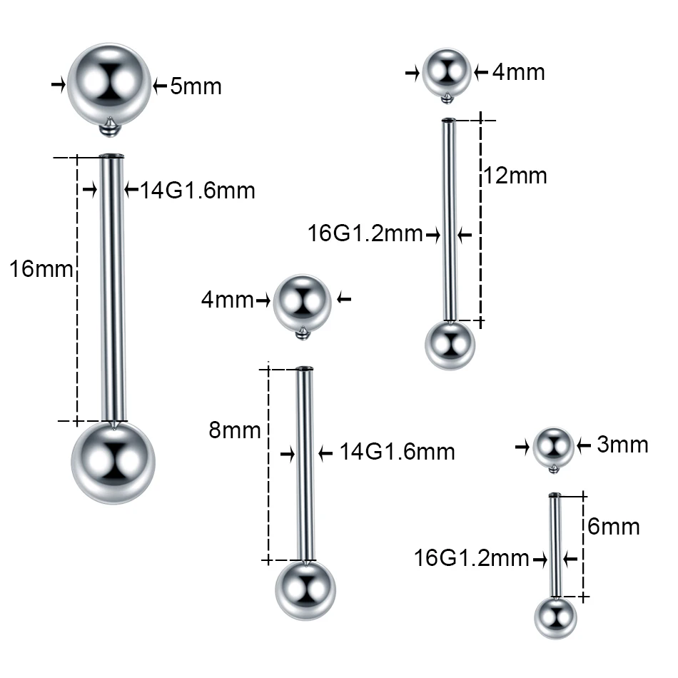 Titânio Industrial Barbell Bal - Tongue Barbell Straight avaliação e preço