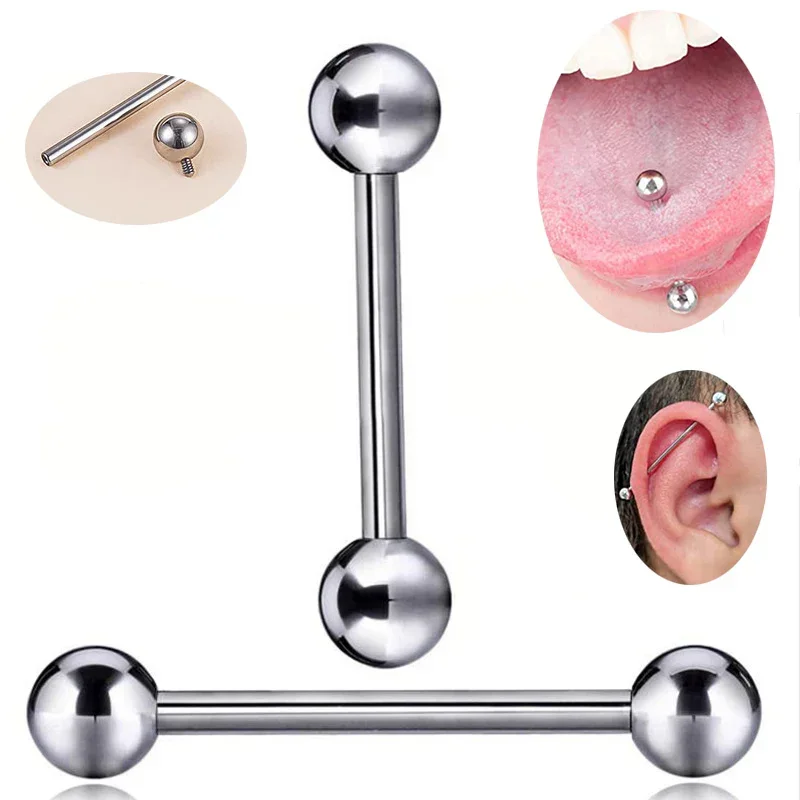 Astm f136 titânio piercing bar - Tongue Barbell Straight avaliação e preço