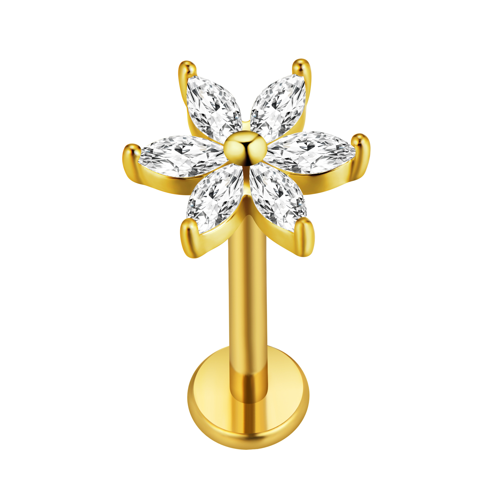Folha de bordo labret piercing - Body Jewelry Surgical Steel avaliação e preço