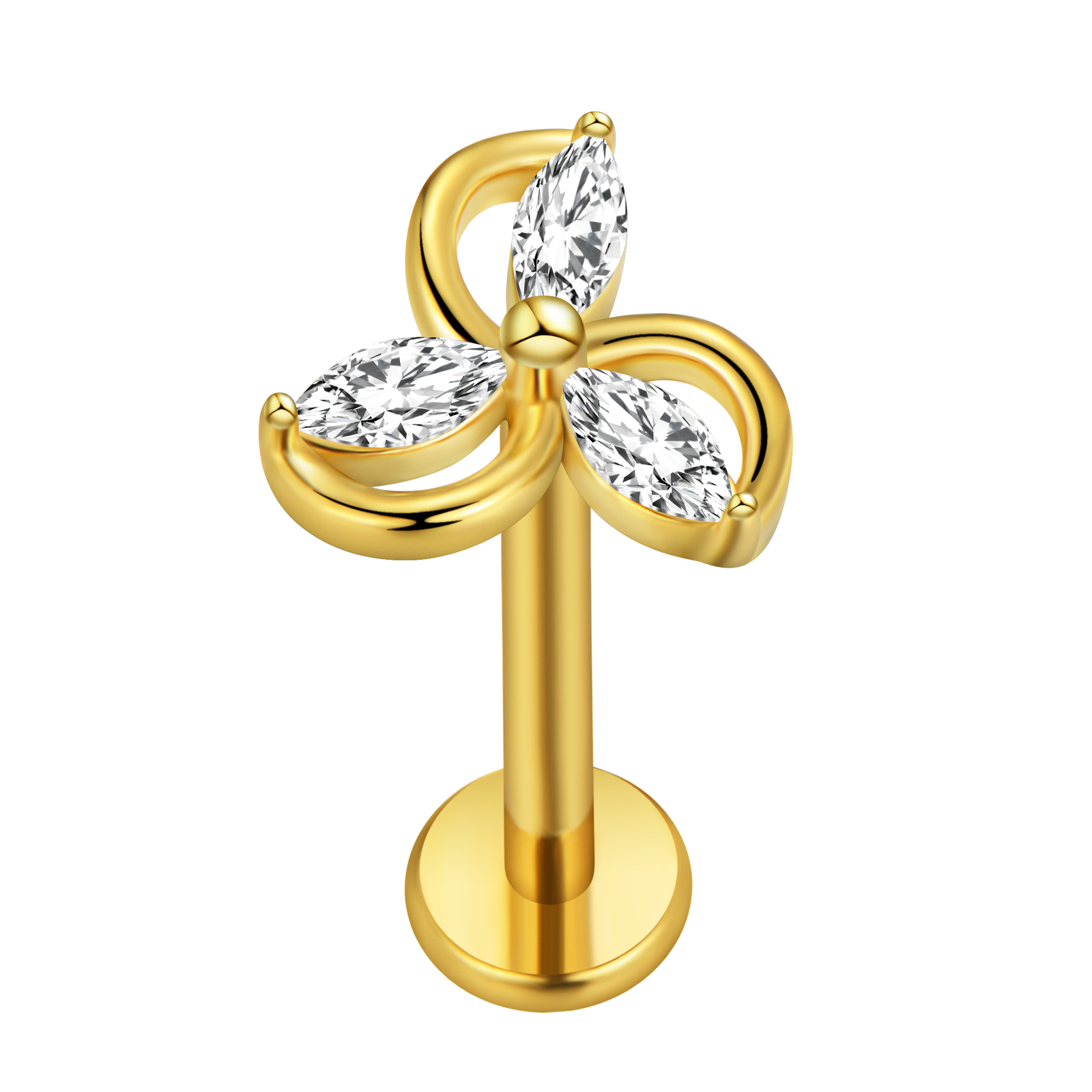 Folha de bordo labret piercing - Body Jewelry Surgical Steel avaliação e preço