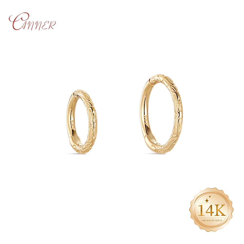Brinco de ouro maciço 14K CANN - Body Jewelry Earrings avaliação e preço