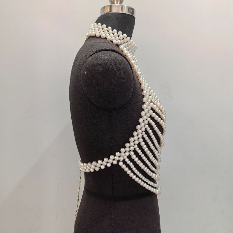 Corrente de peito com contas e - Body Jewelry Bra avaliação e preço
