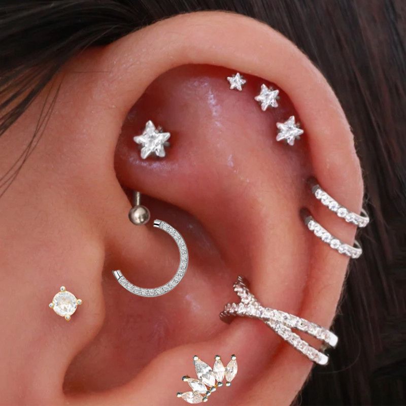Helix piercing estrela brincos - Body Jewelry Surgical Steel avaliação e preço